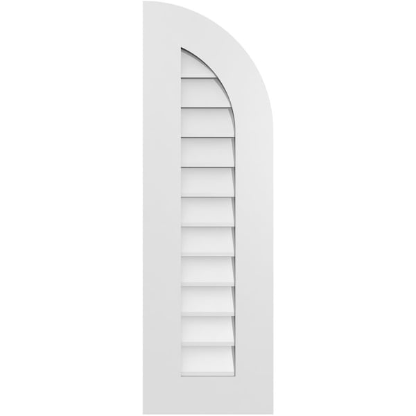 Ekena Millwork Quarter Round Top Right Surface Mount PVC Gable Vent w/ 3-1/2"W x 1"P Standard Frame, 12"W x 38"H GVPQR12X3801SN - main